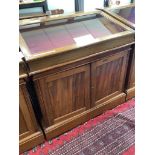 A 20th century teak table top double display case, from the Library of the Royal College of