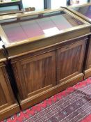 A 20th century teak table top double display case, from the Library of the Royal College of