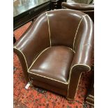 A pair of Art Deco armchairs, width 68cm, depth 70cm, height 70cm