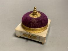 A 19th century French Palais Royale mother of pearl pin cushion