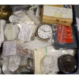 A large quantity of assorted pocket watch movements accessories and parts, etc.