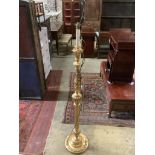 A carved giltwood lamp standard, height 157cm