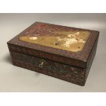 A Japanese lacquer and Shibayama style box