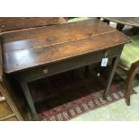 A late 18th century oak side table, width 81cm, depth 45cm, height 71cm