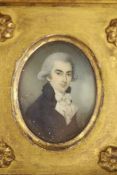 Early 19th century English School, watercolour on ivory, Miniature of John Henry Burges, 6.5 x 5cm