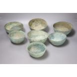 Seven Cambodian bronze ritual offering or water bowls, Khmer, 12th/13th centuryProvenance: The