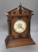 Fattorini & Sons. A late 19th century mahogany mantel clock, height 45cm