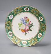 A 19th century Continental Sevres style porcelain plate, diameter 24cm