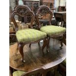 Six Victorian chairs with fretwork stating 'MS', believed to be for M. Strachan & Sons - coal