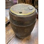 Breweriana: A small Somerset oak coopered barrel with cover, the lid inscribed ‘575 Hancock