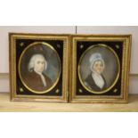 English School, c.1800, pair of pastels, Portraits of John Burges and his wife Martha Ford and (