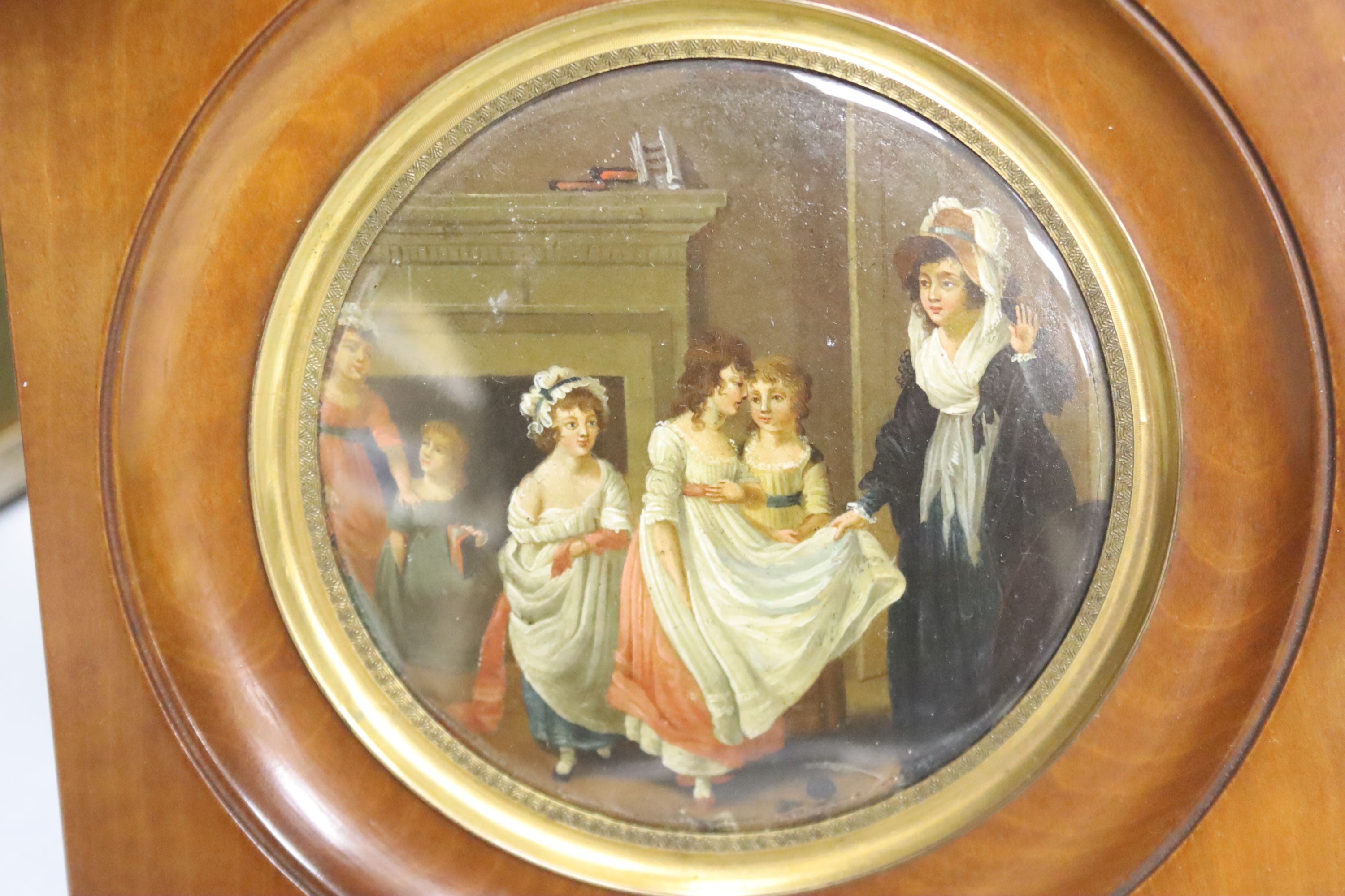 A Victorian framed miniature (snuff box lid) of children in a nursery, another miniature and three - Image 2 of 4