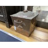 An Art Nouveau copper coal bin, height 30cm