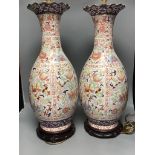 A pair of modern Chinese porcelain table lamps, height 59cm