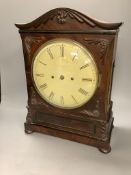 A William IV mahogany bracket clock, height 42cm (a.f.)