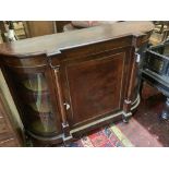 A Victorian walnut credenza, circa 1860, width 150cm, depth 43cm, height 107cm