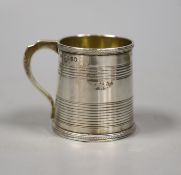 A William IV receded silver christening mug, George Frederick P innell, London, 1835,62mm, 86