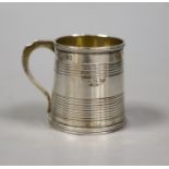 A William IV receded silver christening mug, George Frederick P innell, London, 1835,62mm, 86
