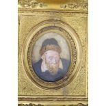 Flemish School, watercolour on ivory, Miniature of a bearded man, 9.5 x 8cm