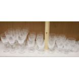A collection of Waterford Colleen cut glasses and port glasses and two Lismore cut tumblers
