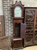 Jno Martin of Worksop. An early 19th century inlaid mahogany eight day longcase clock, with painted