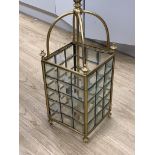 An Edwardian brass hall lantern, height 187cm