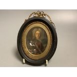 19th century English School, oil on ivory, Miniature of John Henry Burges, height 8cm