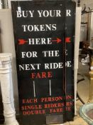 Two fairground signs, width 76cm, height 190cm