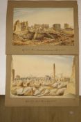 Liverpool History. Two Early 19th century watercolours of Great Fires; ‘Great Fire North Shore’ and