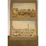 Liverpool History. Two Early 19th century watercolours of Great Fires; ‘Great Fire North Shore’ and