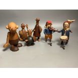 A group of automaton and other toy animals