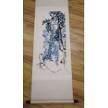 After Qi Baishi, scroll painting, Trailing flowers, 97 x 40cm