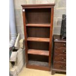 A Victorian mahogany open bookcase, width 71cm height 164cm