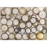 A collection of lady's assorted mainly continental white metal fob and pocket watches, including