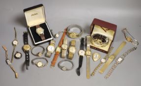 A collection of assorted mainly gentleman's wrist watches including Accurist, Ingersoll and Tenor,