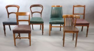 Six chairs from the Libary of the Royal College of Surgeons, including two Victorian balloon back,