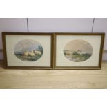 J.D. (19thC), pair of watercolours, Studies of sheep, indistinctly signed, 19 x 24cm
