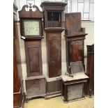 An early 19th century oak eight day longcase clock marked Harley & Son, Salop, together with two