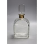 A George V silver mounted glass decanter, height 26cm overall