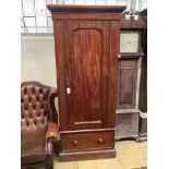 A Victorian mahogany single door wardrobe, length 90cm, width 56cm, height 206cm