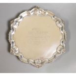An Edwardian silver salver by William Hutton and Sons, London, 1908, with presentation inscription