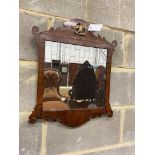 A George III style mahogany fret cut wall mirror