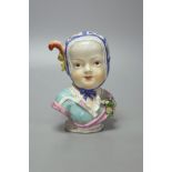 After J.J. Kandler. A Dresden porcelain bust of a child, 14.5cm high