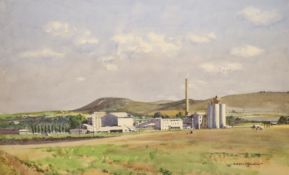 Norman Wilkinson (1878-1971), watercolour, Pitstone Cement plant, Buckinghamshire, signed, 34 x 52