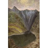 Galloway (1935-), oil on canvas, Eagle flying over a loch, inscribed verso, 76 x 51cm, unframed