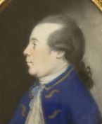English School c.1790, pastel, Sir Richard Johnston Bart., 26 x 21cm
