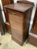 A mid 20th century tambour filing cabinet, width 53cm, depth 47cm, height 130cm
