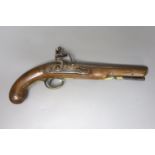 A flintlock coach pistol, circa 1820 by John and William Calvetrt of Leeds, approx. 35cm long