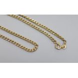 A modern 9ct gold curb link chain,62cm, 9.7 grams.