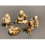 Five Japanese ivory netsuke, 19th/early 20th century